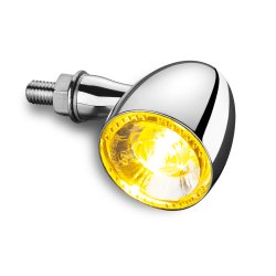 Kellermann Bullet 1000 PL, 2-i-1 LED blinklys med positionslys, chrom ellers sort, front