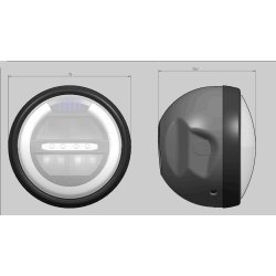 PUIG 1944N, LED forlygte, 6,5 tomme, sort