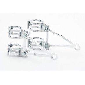 Forlygteholdere, Poleret ALU, 2 holdere, 4 forchromede clamps