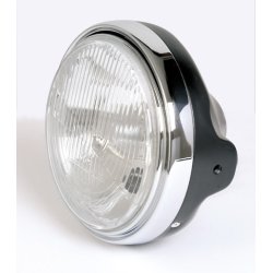 LTD-Style Forlygte 7" Chrom eller sort med chrom kant, sidemonteret