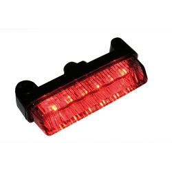 Mini-LED-taillight, R&oslash;gfarvet glas, 2 x M4 huller til montering