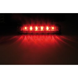 Mini-LED-taillight, R&oslash;gfarvet glas, 2 x M4 huller til montering