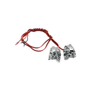 K&S Nummerpladebolte skull med blåt LED lys (2 stk.)