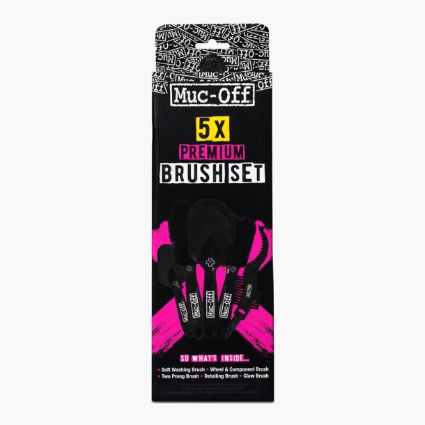 Muc-Off Premium brstest, 5 brster i sttet