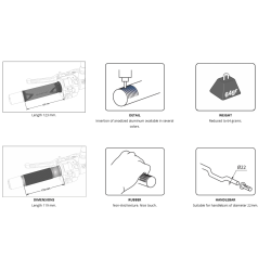 Puig Racing 123mm hndtag, 22mm, 7/8 styr, mange farver