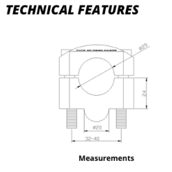 Puig Universal styradapter 22/29mm, til Conical styr