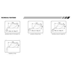 PUIG RS1, Kbespejl, universal, sort