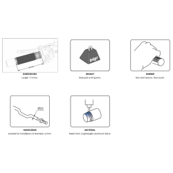 Puig Vintage hndtag, 22mm, 7/8 styr, sort/alu brun