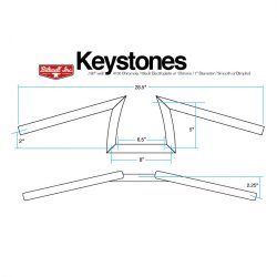 Biltwell Keystone MC styr 1 tomme chrom eller sort