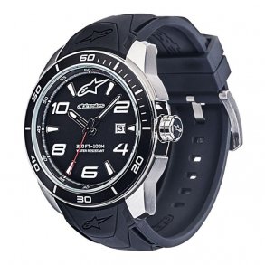 Alpinestars Satined Steel Watch, Black, armbndsur