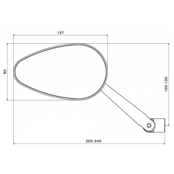 Rizoma BS132 Radial RS Spejl, Naked+Sport, e-mrket