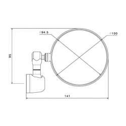 Rizoma BS294 SPY-R  94,5 mm til MC styrende spejl, e-mrket