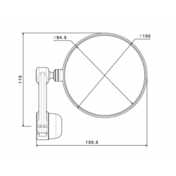Rizoma BS300 SPY-ARM, styrendespejl, 94,5 E-mrket