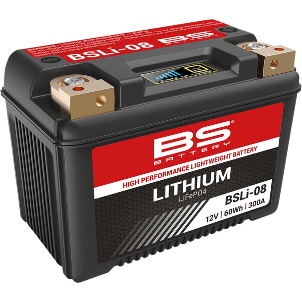 BSLi-08 Lithium Batteri, kraftigt og let, HD Sportster, XL, XG, XR m.fl.
