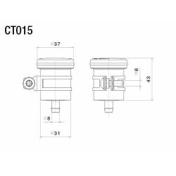 Rizoma CT015 MC bagbremse tank, MC fluid tank 20 cm3