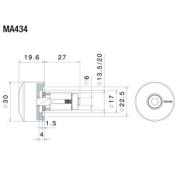 Rizoma MA434B, adapter/styrendespejle, sort