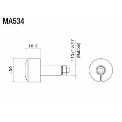 Rizoma MA534, MC styrvgte, styrender, 5 farver