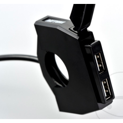 Daytona Dobbelt USB, 2 x USB stik, 22/25 mm styr