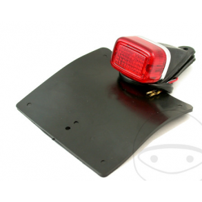 Klassisk MC Enduro baglygte med mudderklap/stnklap og nummerpladelys