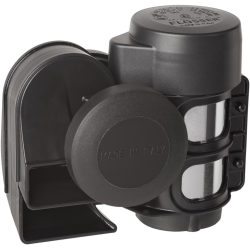 Flsser Kompressorhorn hi/lo tone, 12v, E-mrket,, sort/chrom