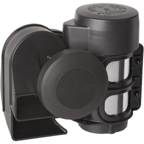 Flsser Kompressorhorn hi/lo tone, 12v, E-mrket,, sort/chrom