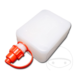 Reservedunk 0,5 liter, klar med pfyldningsstuds, olie/benzin, Fuelfriend 