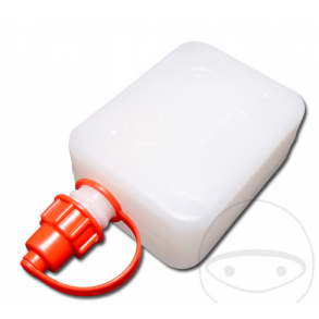 Reservedunk 0,5 liter, klar med pfyldningsstuds, olie/benzin, Fuelfriend 