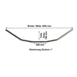 Highway Hawk styr Flyer Wide 1", Chrome eller Sort