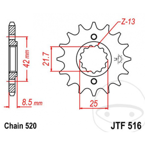 JT Fortandhjul JTF516-15