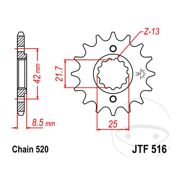 JT Fortandhjul JTF516-15