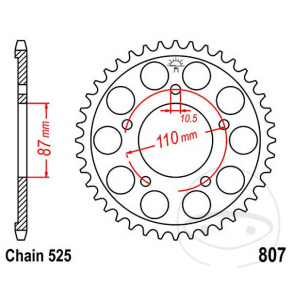 JT Bagtandhjul JTR807.45, Suzuki SV650