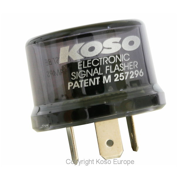Koso LED blinkrel, 12v, elektronisk, til 2- og 3 ben, universal