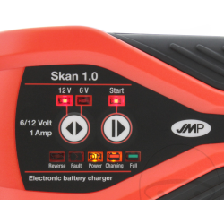JMP batterilader, Skan 1.0 6/12V 1A, all-round, inkl. lithium