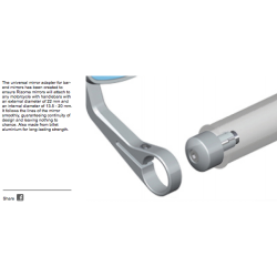 Rizoma MA434B, adapter/styrendespejle, sort