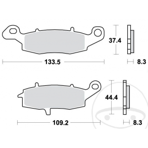 TRW MCB681/2SV, Bremseklodser, sintermetal, Suzuki SV650S