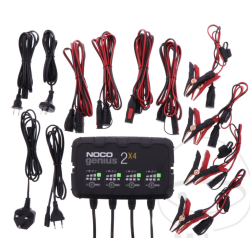 NOCO Genius 2 x 4 Batterilader til f.eks. 4 MC'er samtidig, 6v, 12v, op til 40A