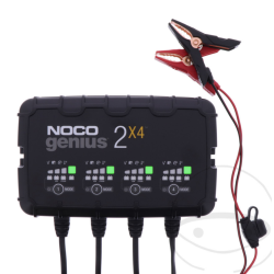 NOCO Genius 2 x 4 Batterilader til f.eks. 4 MC'er samtidig, 6v, 12v, op til 40A