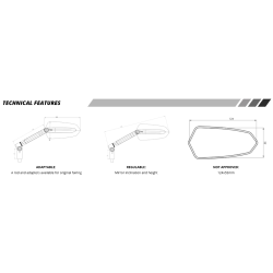 Puig F1 MC spejl, h/v