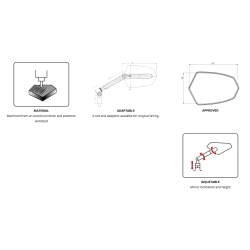 Puig GT MC spejl, h/v