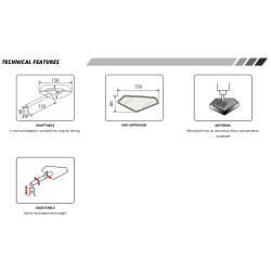 Puig Hi-Tech II, MC spejl, h/v