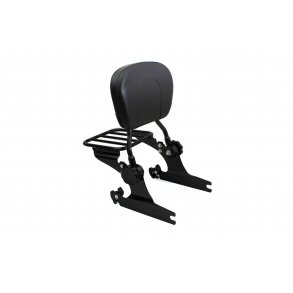 Luxus Sissy Bar, HD XL Sportster, sort eller chrom, aftagelig Quick release, med bagagebrer