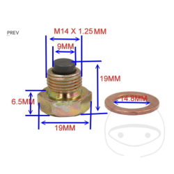  JMP Magnetiske Bundprop M14X1.25 Husqvarna, Hyosung, Royal Enfield og Suzuki