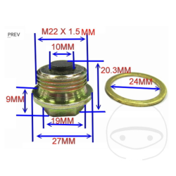 JMP Magnetiske Bundprop M22X1.5 mm Cagiva, MV Agusta, Ducati og Triumph