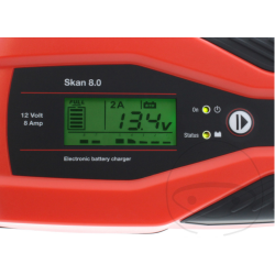 JMP Skan 8.0, 12v, Batterilader, 2a-8a, MC og bil, mange typer batterier
