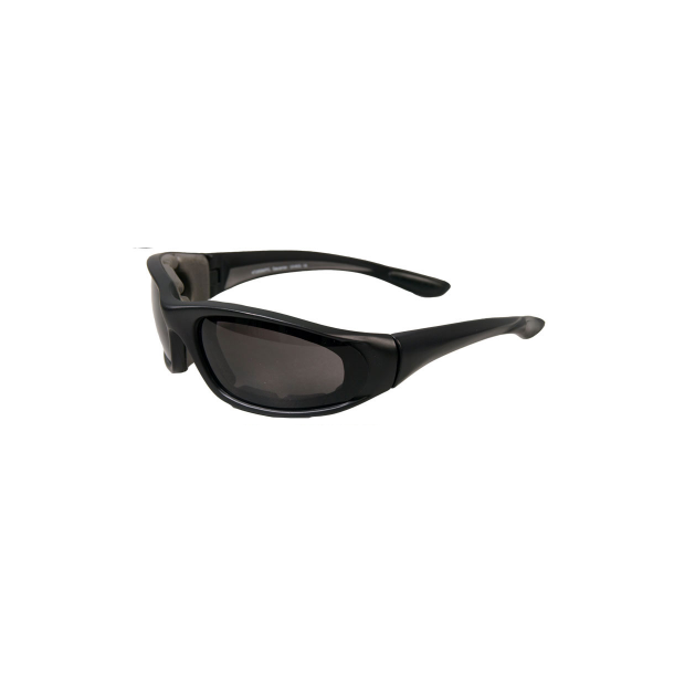 Bikerbriller Wrap med padding, klart eller røgfarvet glas - MC briller - touringshop.dk