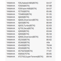 Vesrah koblingsplader, Yamaha, FZ6, FZS600, XJ600 m.fl.