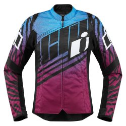 Icon Overlord SB2, MC Dame jakke, vilde farver