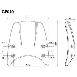 Rizoma CF010, universal Lygtek&aring;be, Flyscreen, alu eller s&oslash;lv