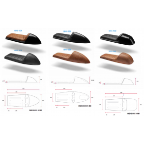 C-Racers, Cafe sæder, 3 versioner, universal Cafe Sæde, sort/brun betræk