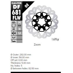Galfer DF681FLW, Bag Bremseskive Disc Wave floating, div. HD'er